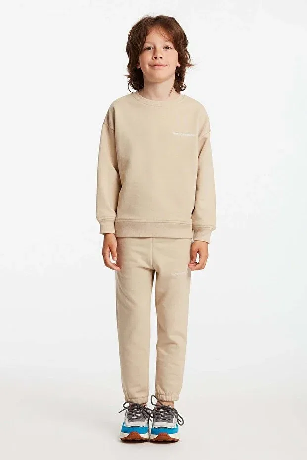 Детский комплект из свитшота и брюк с вышивкой Majuro Grimelange, Beige