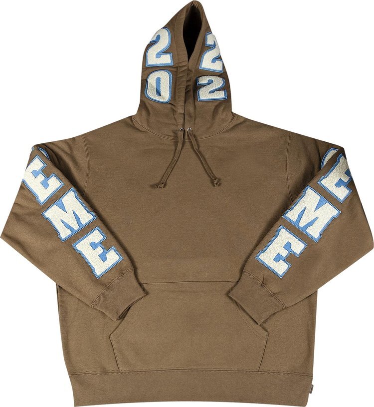 

Толстовка Supreme Team Chenille Hooded Sweatshirt 'Olive Brown', коричневый