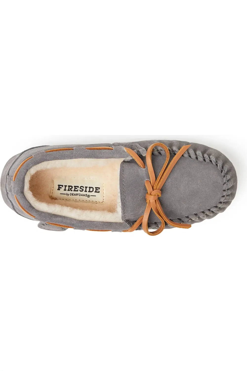 Детские тапочки мокасины из овчины FIRESIDE BY DEARFOAMS, серый — фото 3