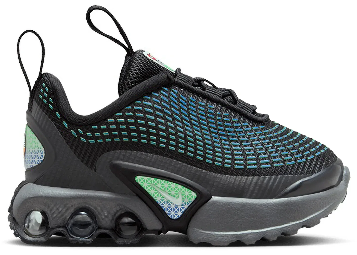 Детские кроссовки Lifestyle Nike Air Max Dn Nike, Black/Hyper Cobalt/Rage Green/White