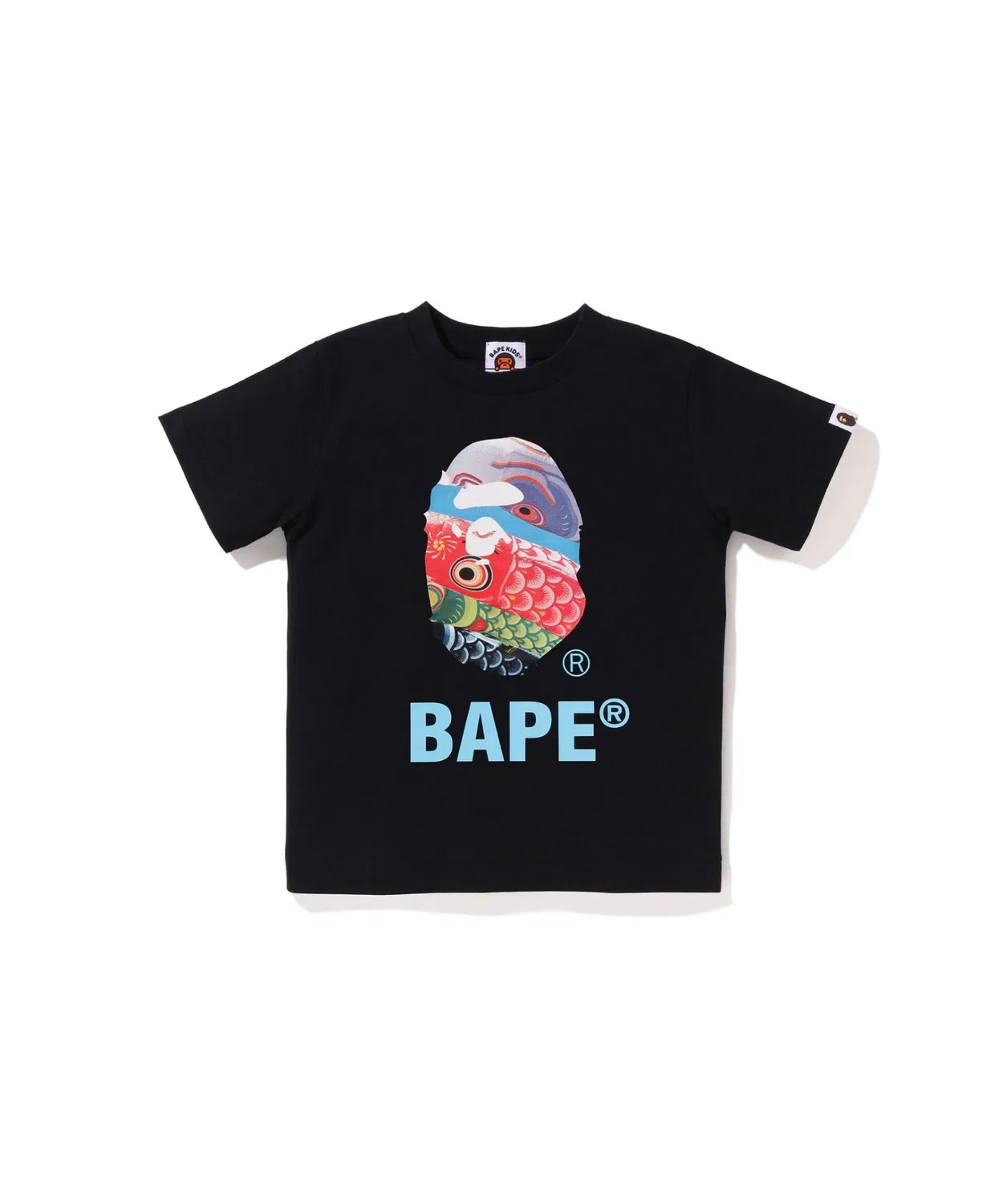 Детская футболка с принтом CARP STREAMER PHOTO APE HEAD TEE A BATHING APE, Черный