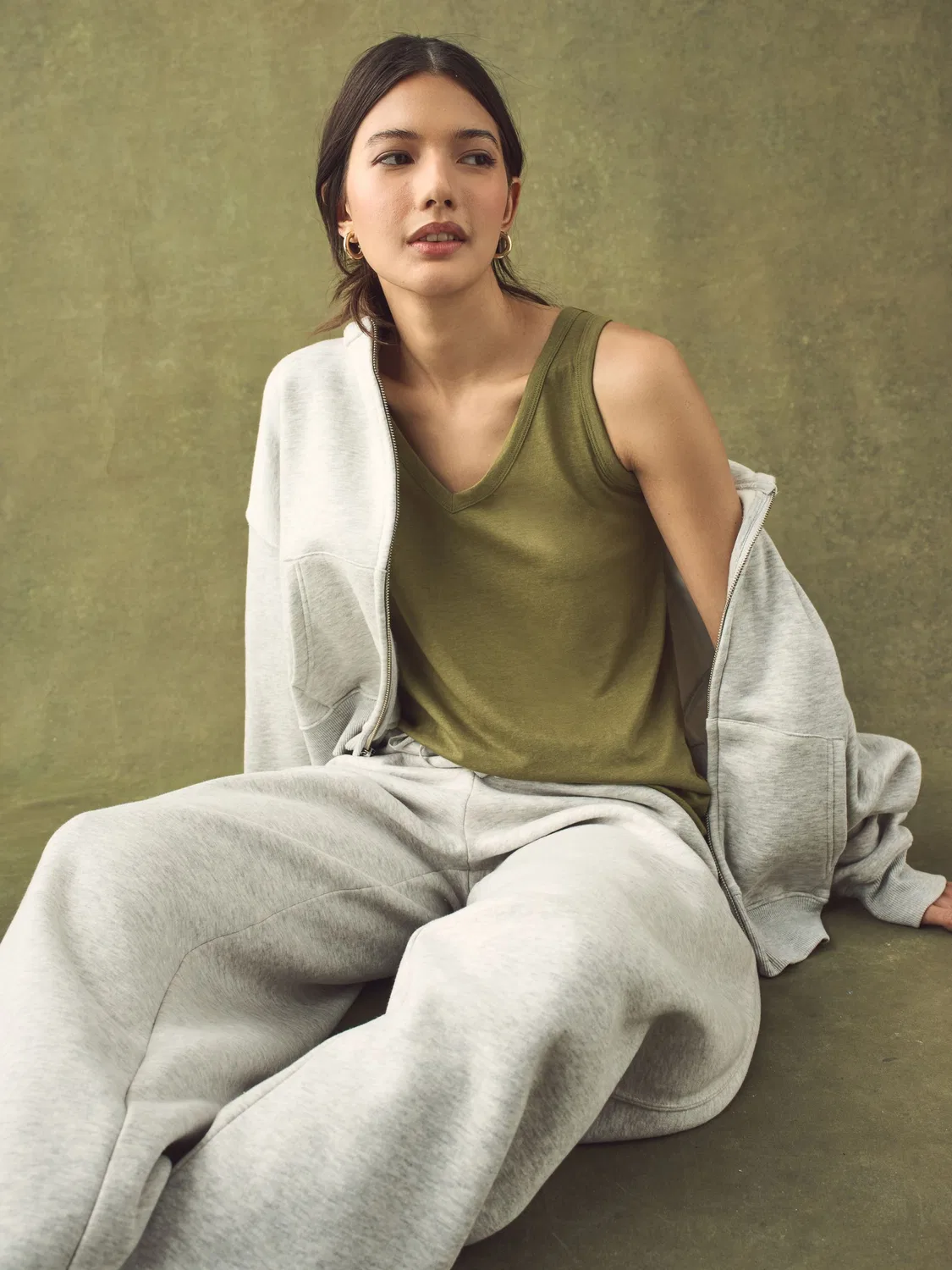 Жилет свободный Modal Slouch Vest Next, оливковый