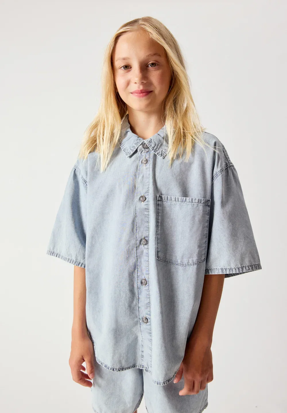 Сорочка enfant paybou унисекс - рубашка American Vintage, Blue Snow — фото 3