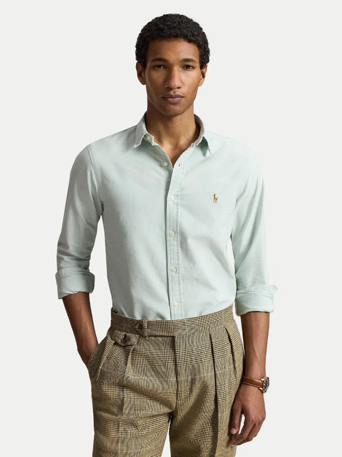 Мужская рубашка приталенного кроя Polo Ralph Lauren, светло-зеленый