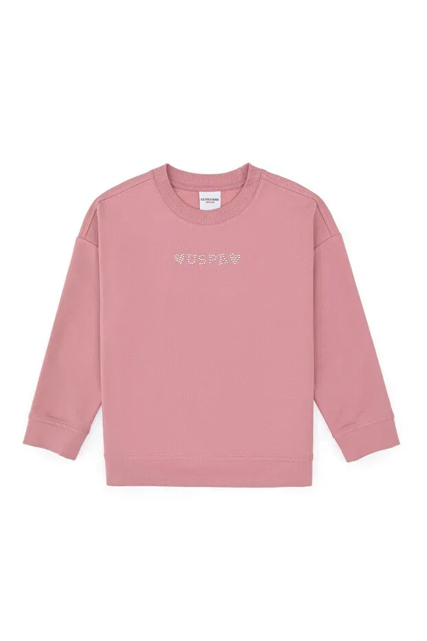 Детские свитшот для девочек с круглым вырезом U.S. Polo Assn., Orchid — фото 2
