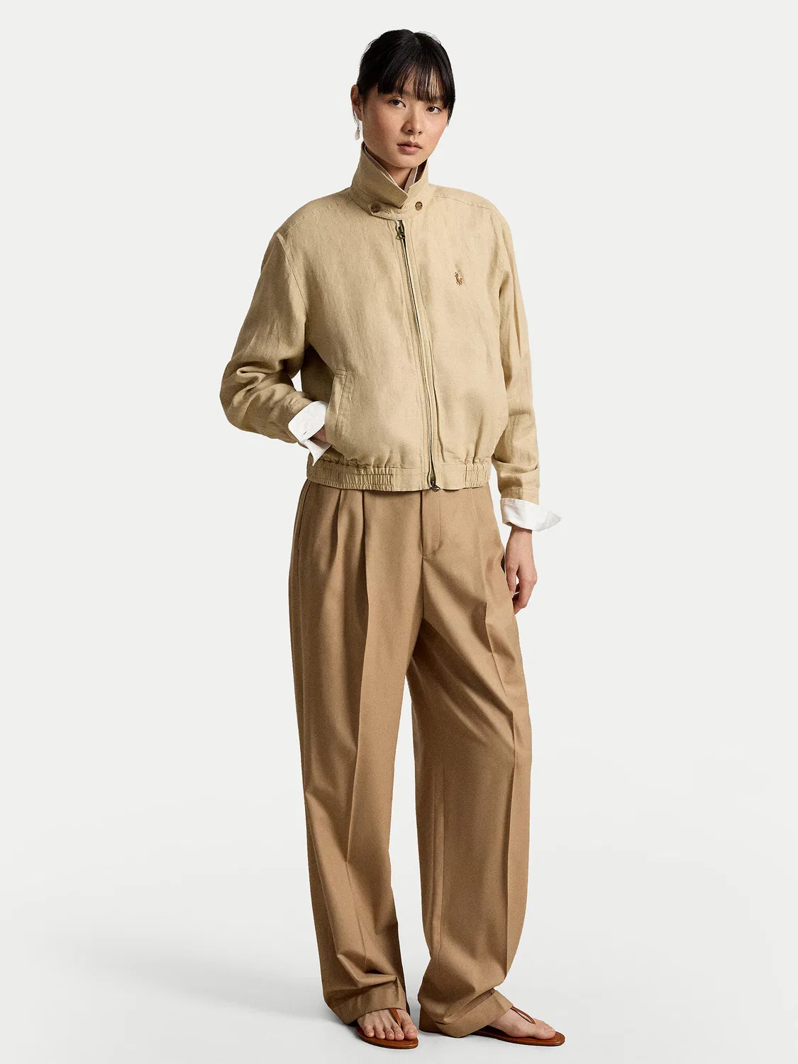 Женская демисезонная куртка свободного кроя Polo Ralph Lauren, светло-бежевый — фото 2