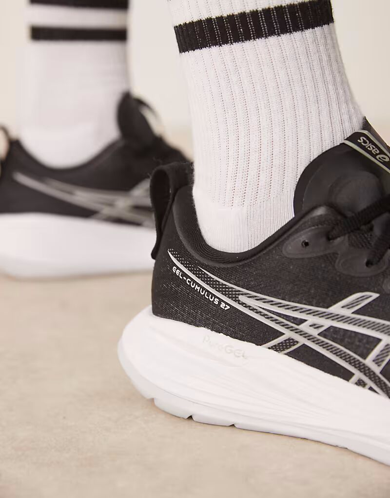 Кроссовки для бега Asics Gel-Cumulus 27 черного и бетонного цвета — фото 3