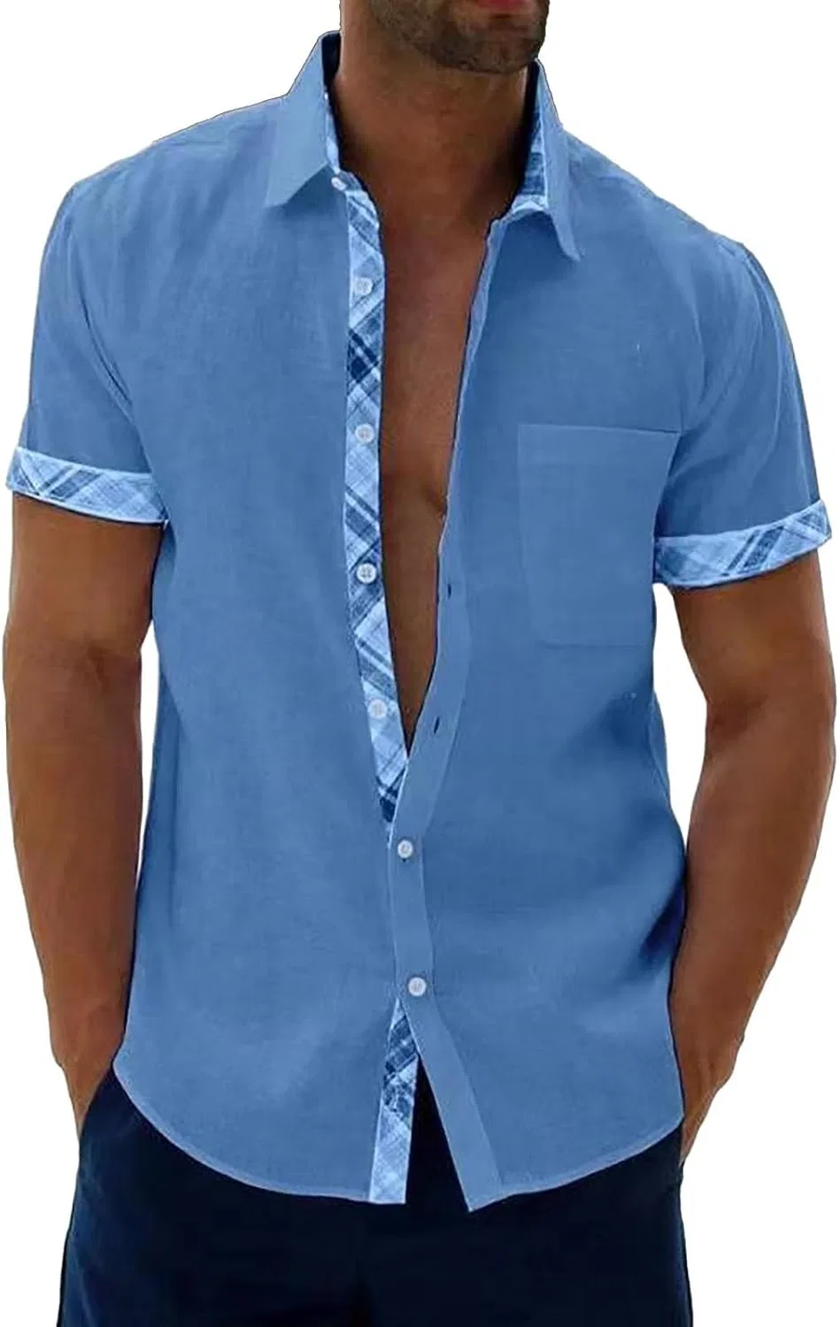 Мужская свободная футболка с коротким рукавом Polka Dots, Blue