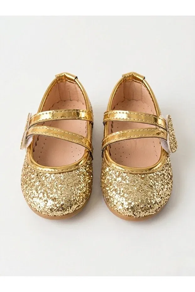Детские балетки для девочек с принтом Miray Baby Kids, Gold