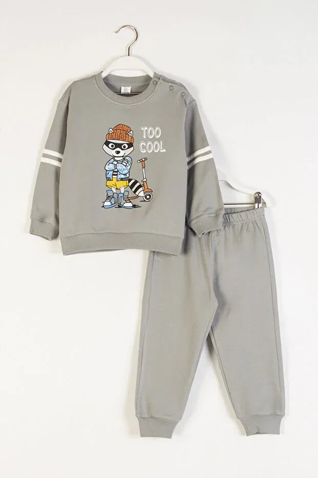 Детский спортивный костюм для мальчиков хлопковый с принтом Dmb Boys & Girls, Gray
