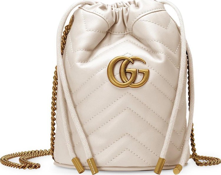 

Сумка Gucci GG Marmont Mini Bucket Bag White, белый