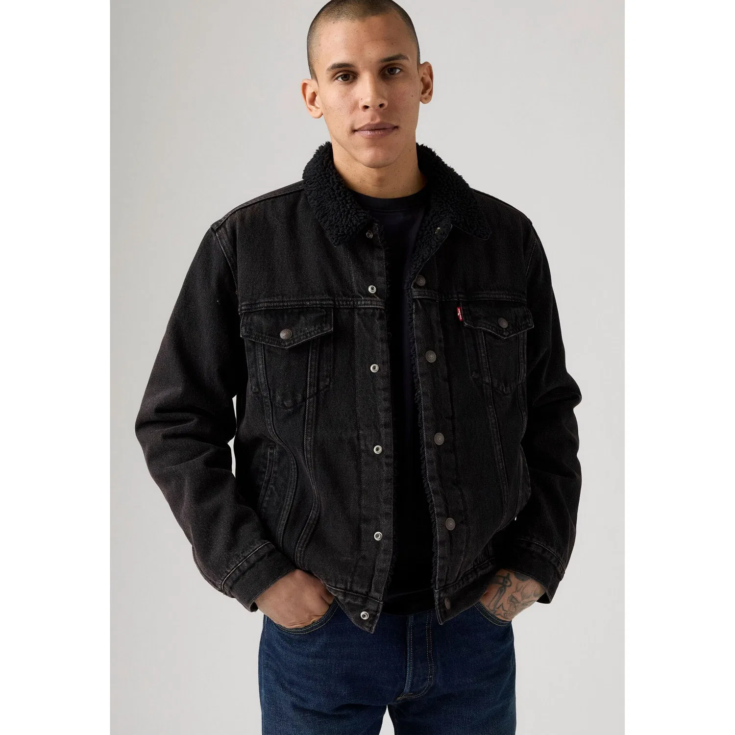 Мужская куртка джинсовая с подкладкой шерпа Levi's, Built To Last Sherpa — фото 2