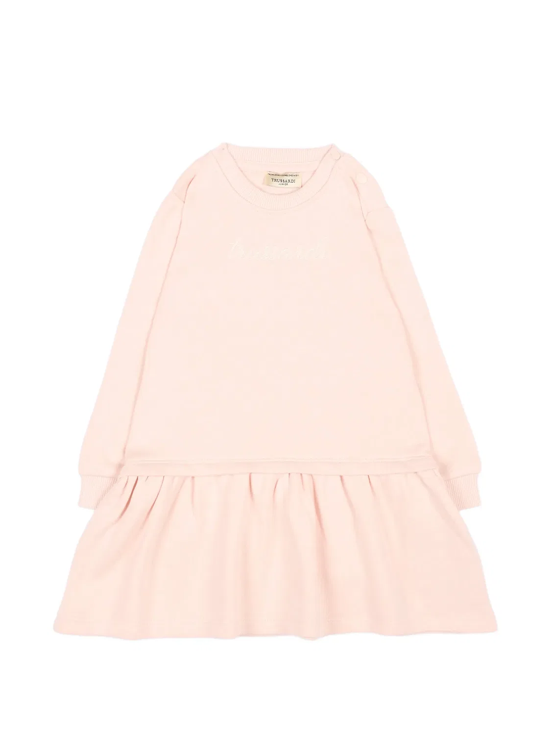 Платье с вышитым логотипом, розовое Trussardi, розовый
