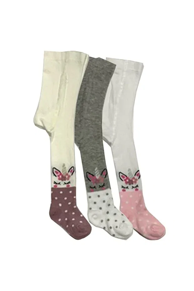 Детские колготки для девочек с принтом Pink Bunny Gift For Your Baby, Mixed Color