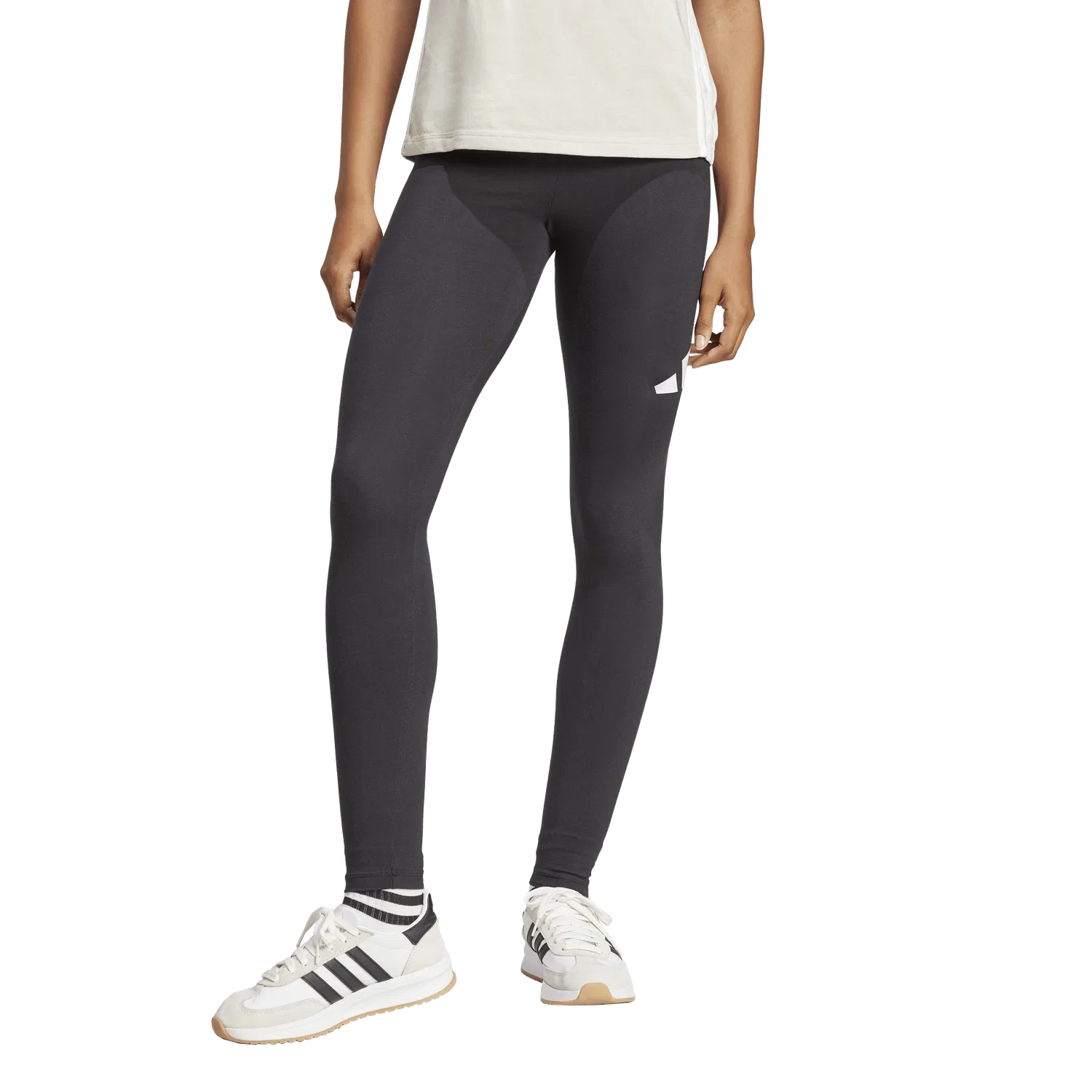 Женские спортивные леггинсы в обтяжку Adidas, черный — фото 2