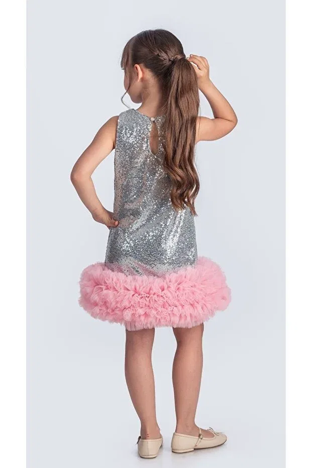 Детское платье для девочек с пайетками Mnk Baby&Kids, Gray — фото 3
