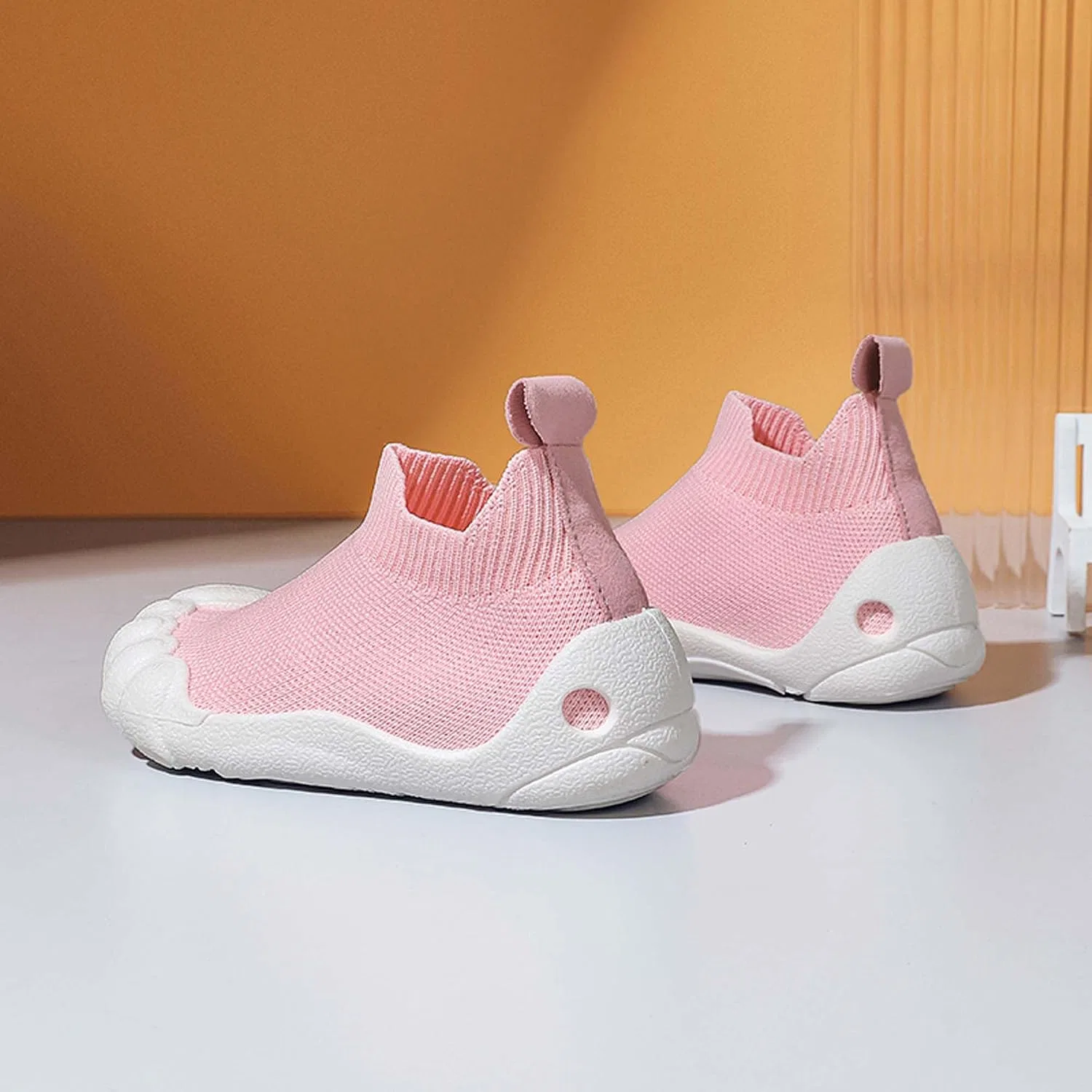 Детские кроссовки с высоким верхом из трикотажной сетки Vtiao, Pink — фото 4