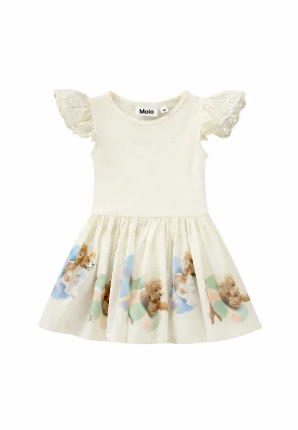 Платье с принтом животных Vestiti Molo, ivory, слоновая кость