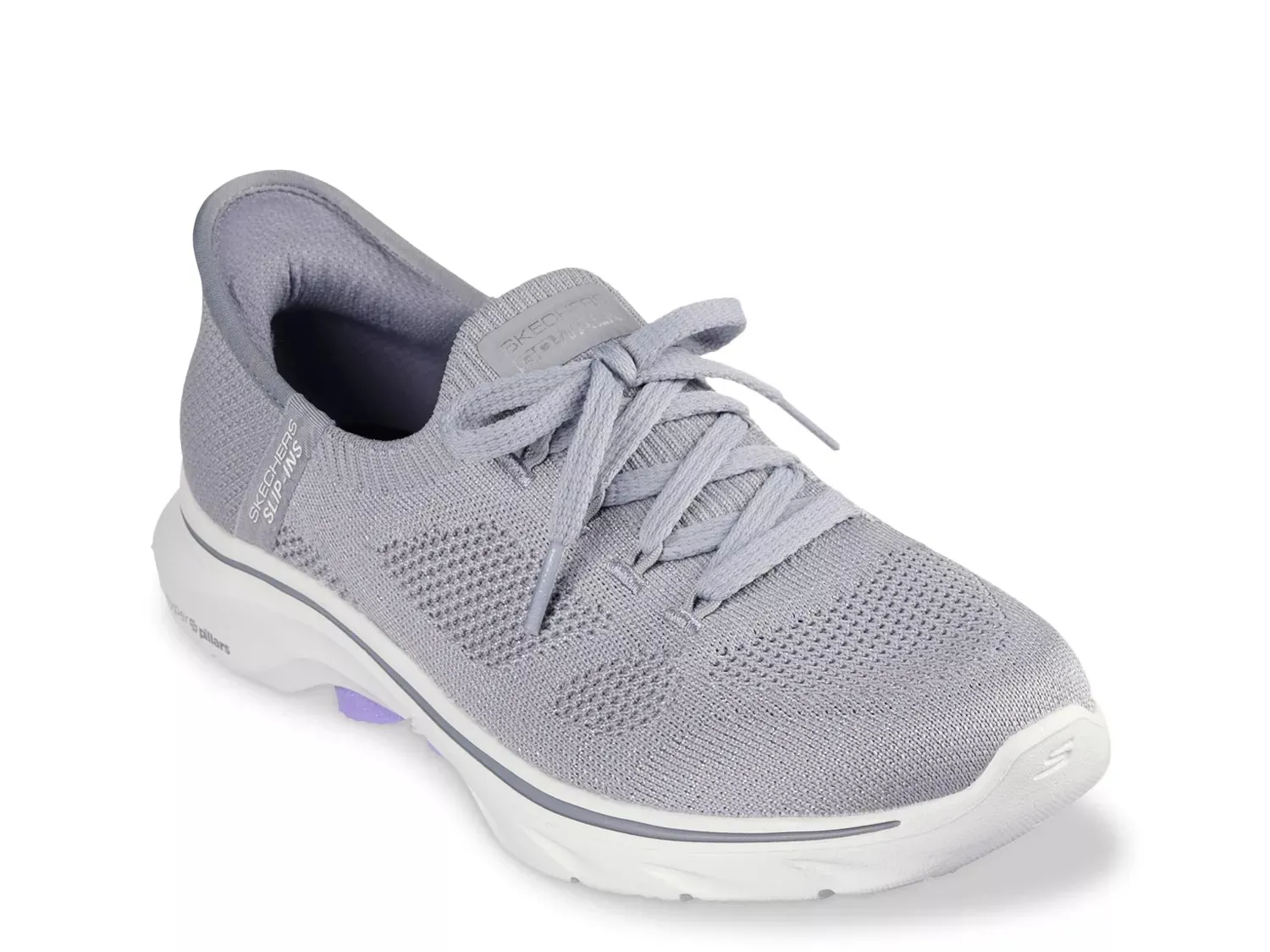 Кроссовки Skechers Hands Free Slip-ins Go Walk 7 Via Slip-On — женские, серые/фиолетовые