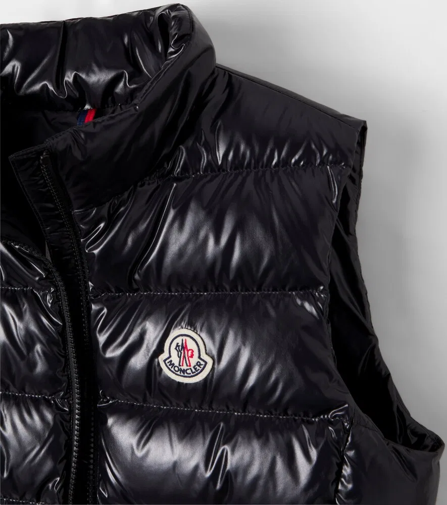 Пуховый жилет с логотипом Ghany Moncler Enfant, черный — фото 3