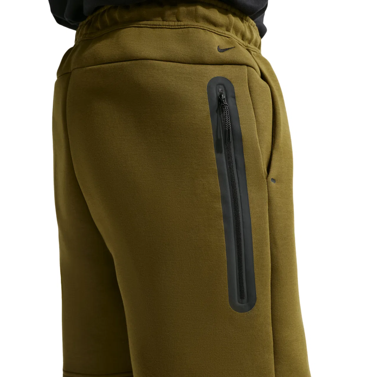 Шорты мужские Tech Fleece Nike, цвет Black/Olive Flak — фото 2