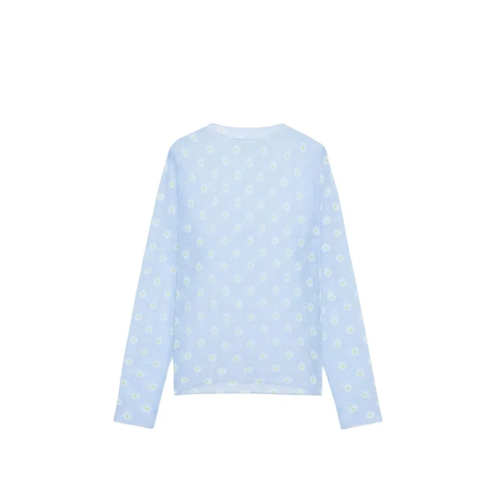 Женский тонкий трикотажный топ Light Blue ZARA, Light Blue