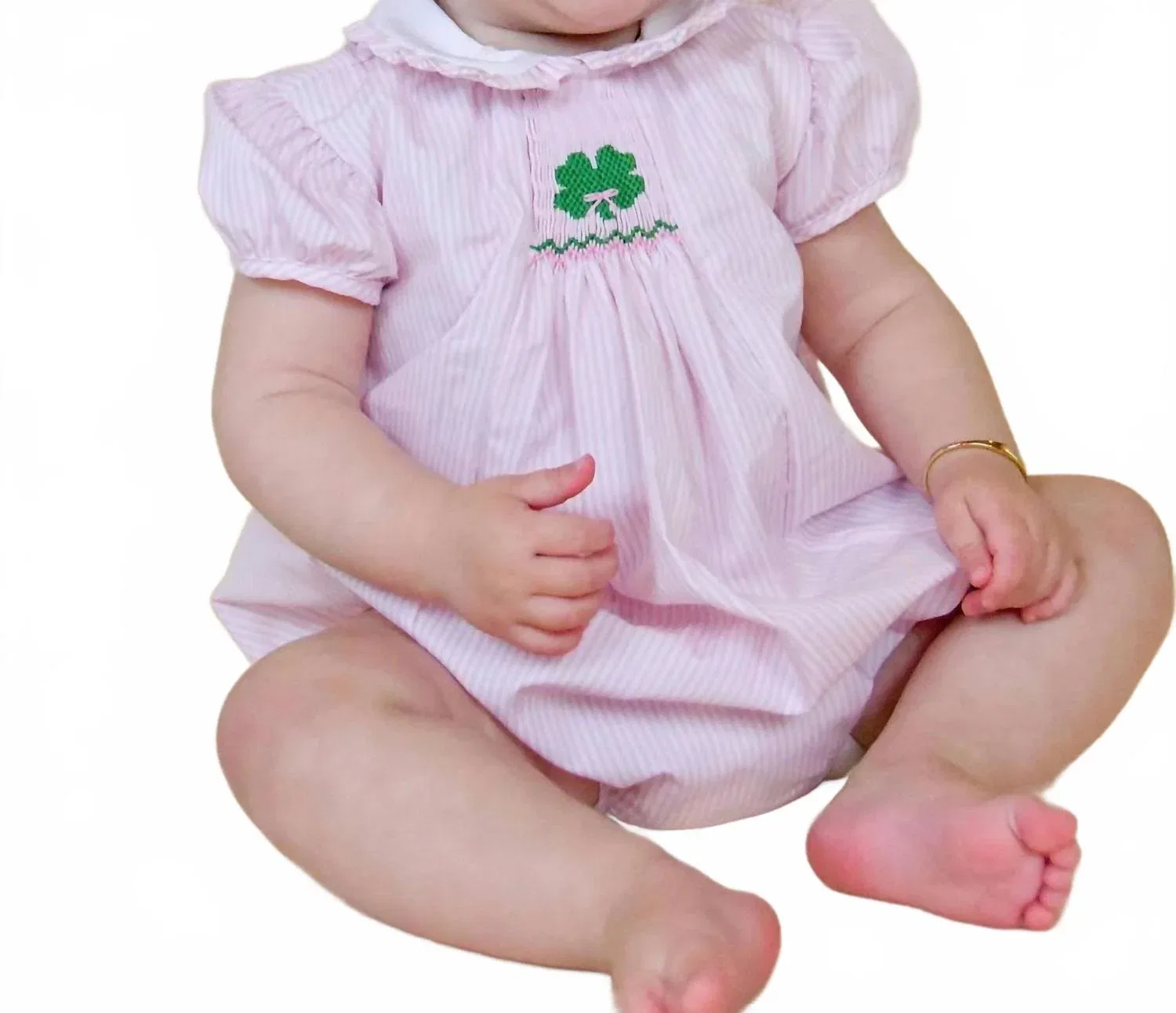 Детский боди-комбинезон для девочек с принтом Ellen Smocked Clover Bubble KREWE, розовый