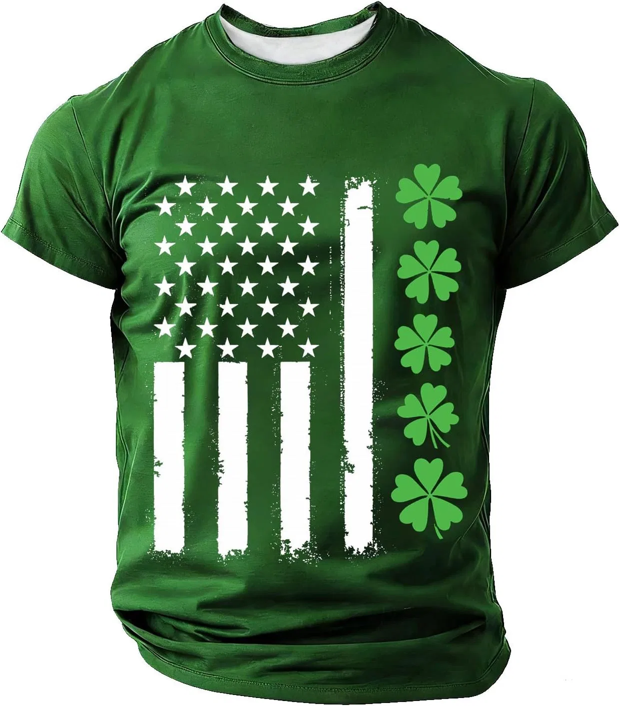 Мужская футболка с принтом Shamrock St. Patrick's Day, Green