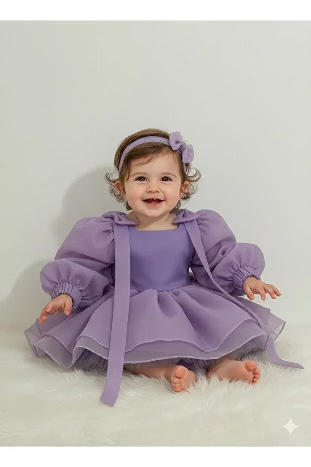 Детское платье для девочек с длинным рукавом Mirace Styl, Purple