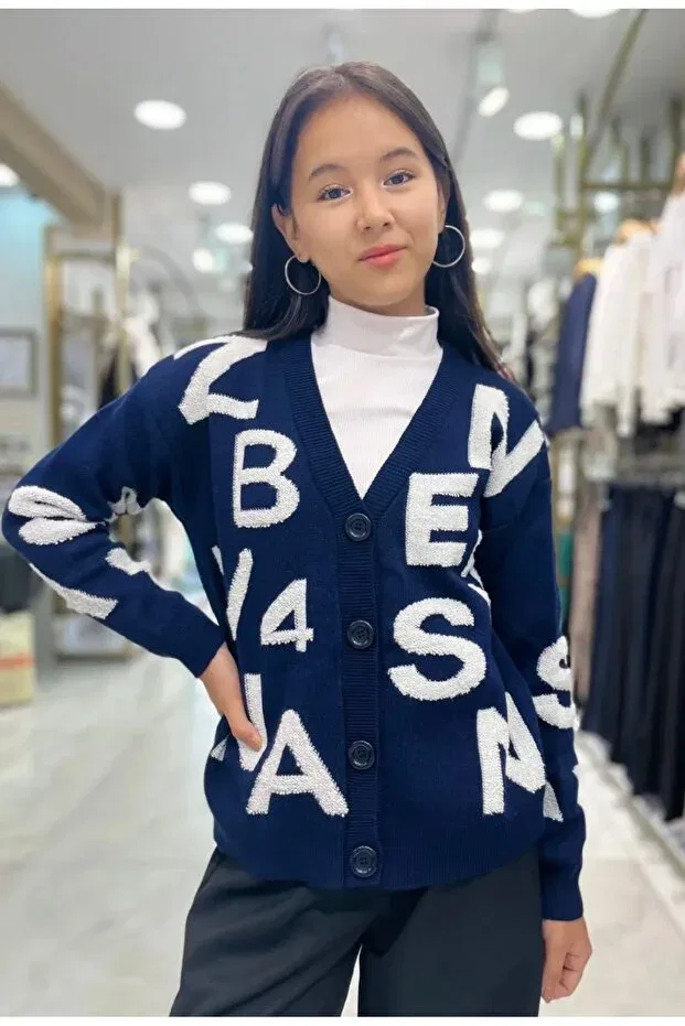 Детский кардиган с принтом Minimoda Kids, Navy Blue