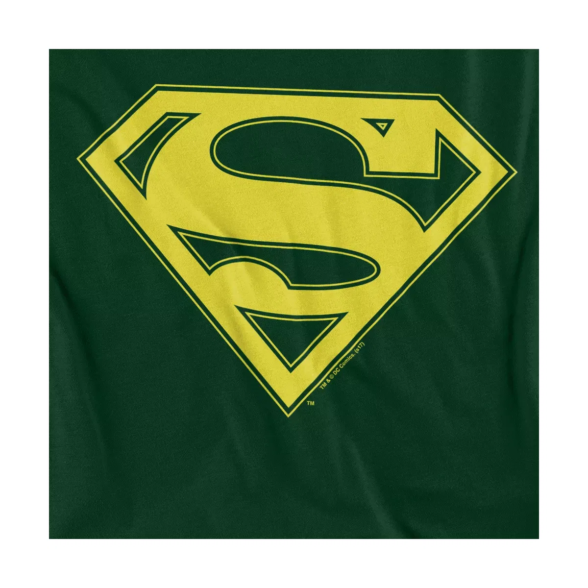 Детская футболка с принтом Superman Yellow & Green Shield T-Shirt Superman, Hunter Green — фото 2