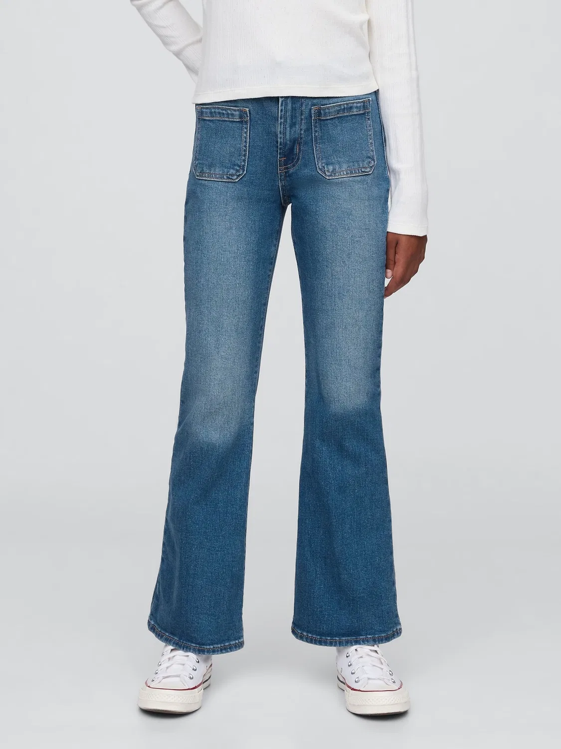 Джинсы клеш Gap 70s High Waisted Flare, синие