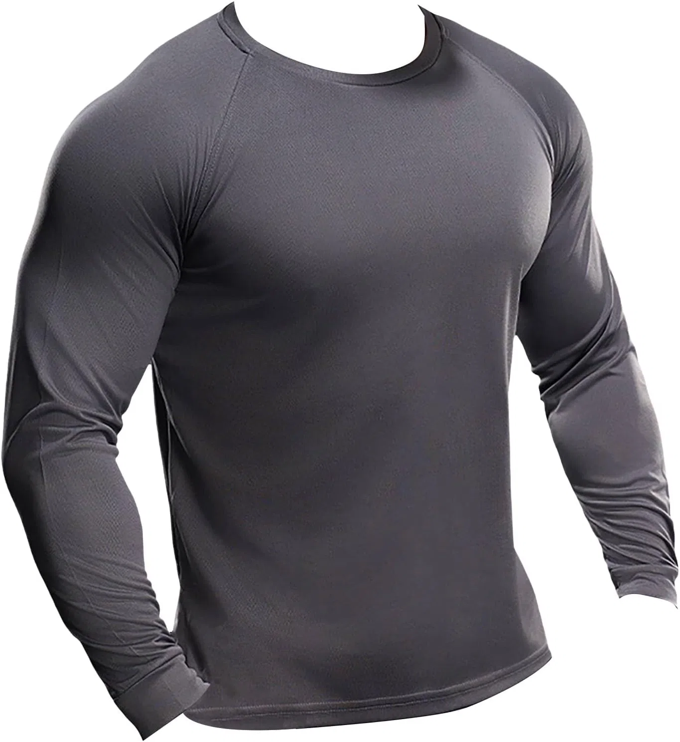 Мужская компрессионная футболка с длинным рукавом, Dark Gray — фото 4