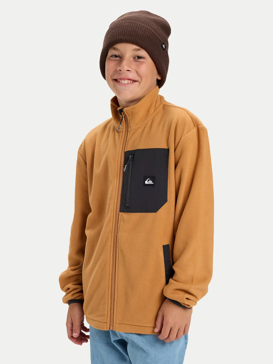 Флисовая куртка удобного кроя для мальчика Ice Fields Quiksilver, оранжевый