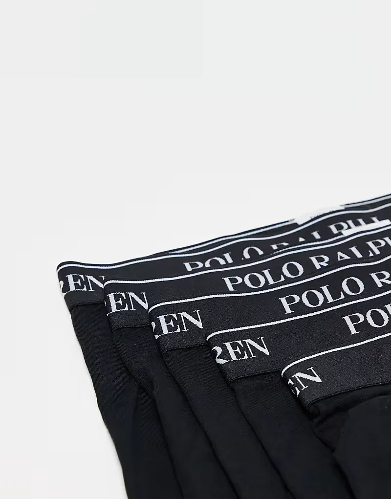 Трусы классические с поясом с логотипом 5 шт Polo Ralph Lauren, черный — фото 3