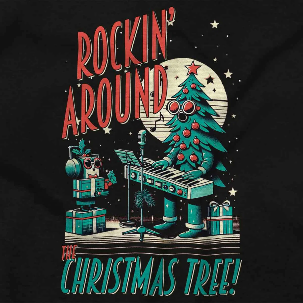 Детское боди для мальчиков с коротким рукавом Rocking Around The Christmas Tree Brisco Brands, Black — фото 2