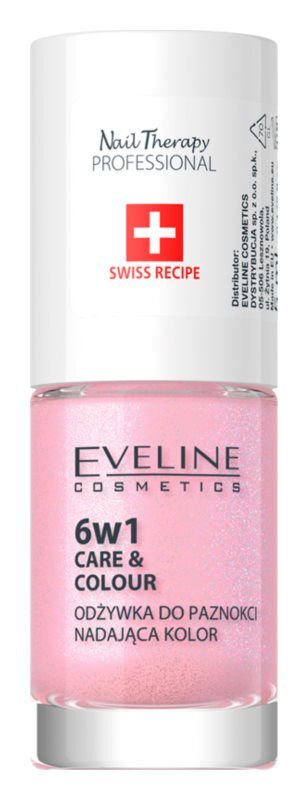 6 в 1 кондиционер для ногтей Eveline Cosmetics Nail Therapy Care & Colour, оттенок Shimmer Pink 5 мл — фото 2