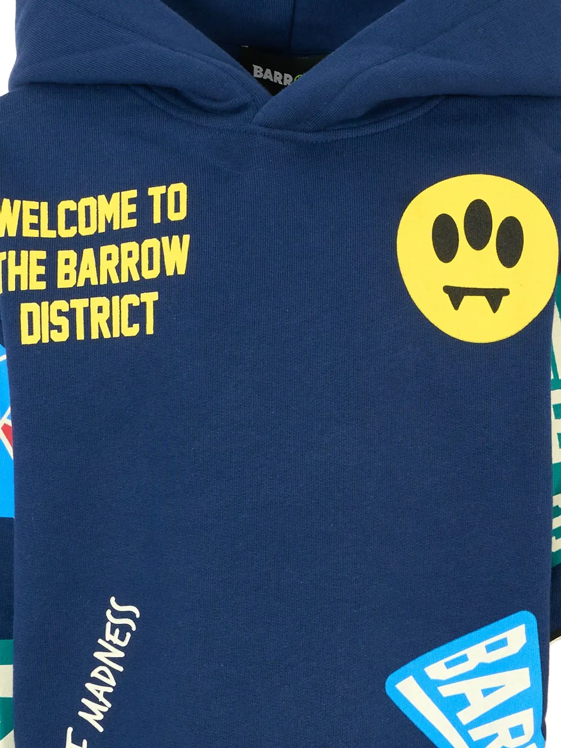 Худи из хлопка с принтом синего цвета BARROW, синий — фото 2