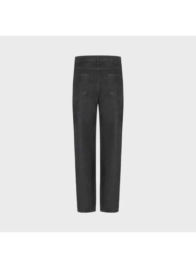Брюки свободного кроя широкие прямые джинсовые Zara, черный — фото 3