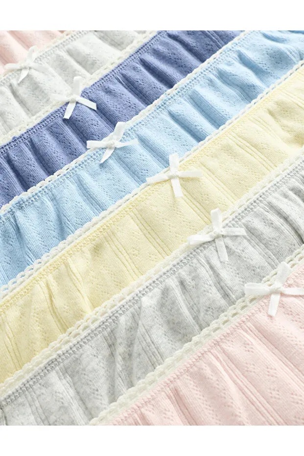 Детские трусы для девочек с принтом 7-Pack patterned panties Marks & Spencer, Pink Mix — фото 2