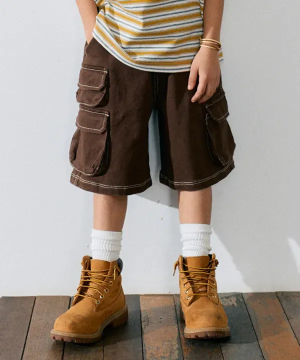 Шорты карго хлопковые, Kids cargo cotton pants Brownbreath Kids, коричневый