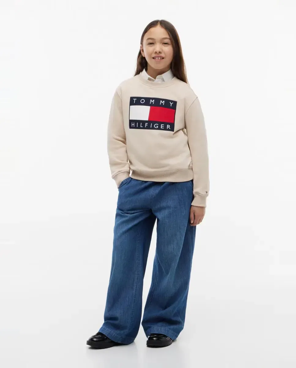 Детская толстовка для мальчиков с логотипом Tommy Hilfiger, Beige — фото 4