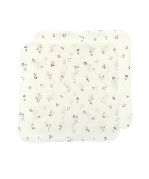 Детский комплект марлевых платков с принтом кролика Love Design, Off White