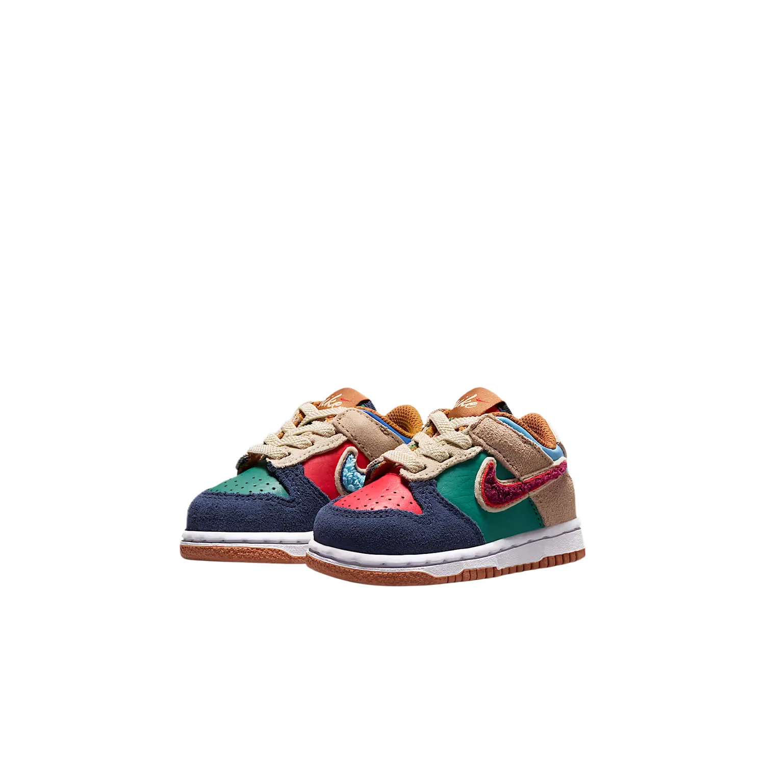 Детские кроссовки для мальчиков кожаные Nike, Midnight Blue/Green Noise/Linen/Speed Red — фото 3