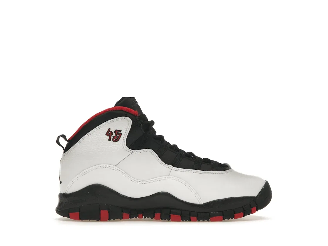 Детские кроссовки высокие с дизайном Double Nickel Jordan 10 Retro, White/Black-True Red