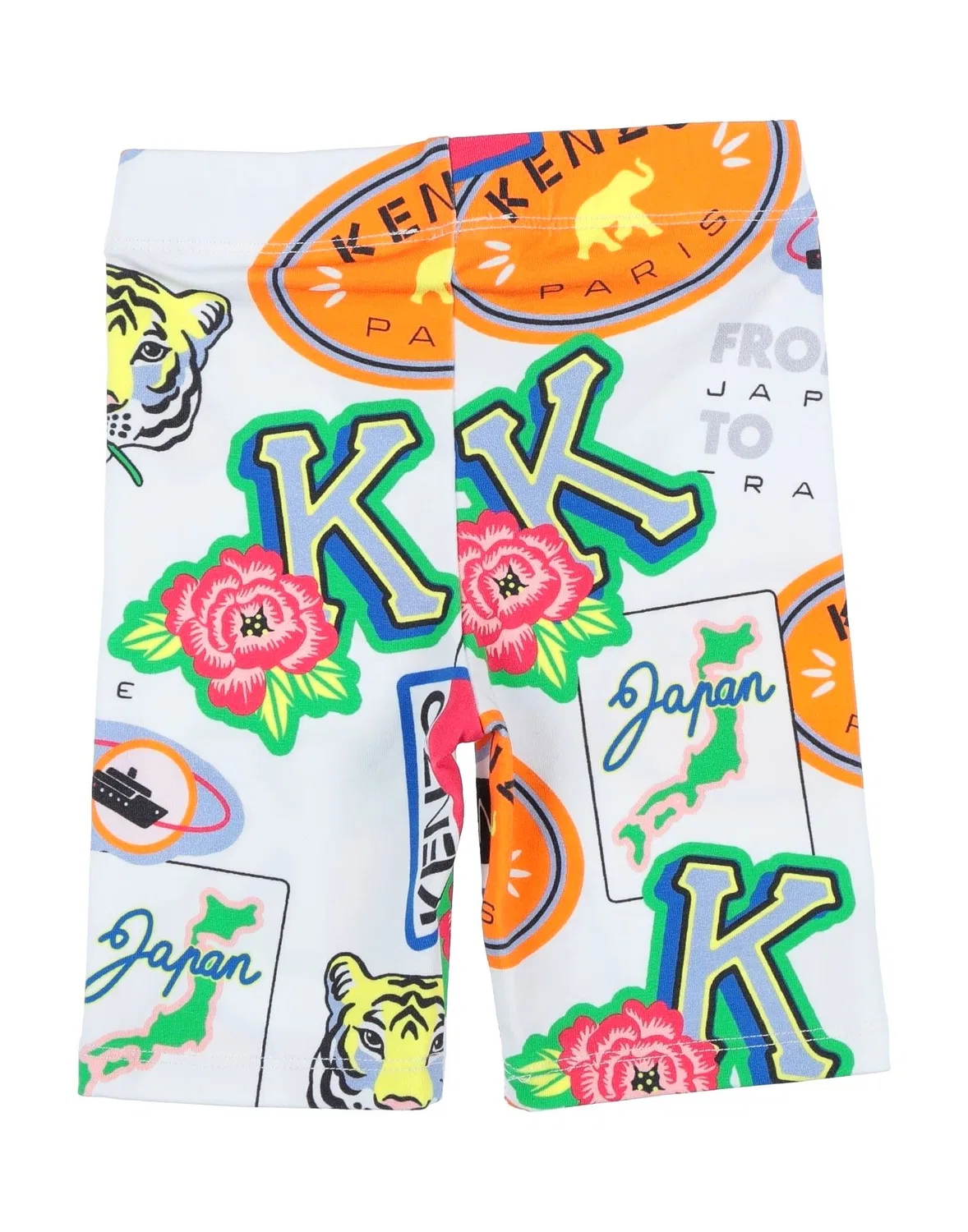 Детские шорты для девочек с логотипом Kenzo Kids, белый — фото 2