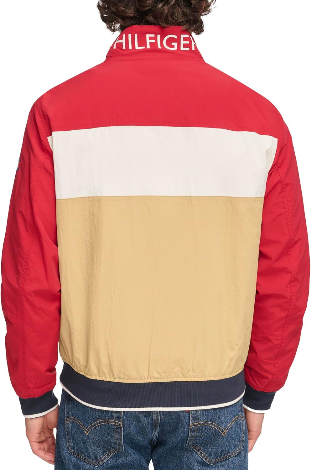 Мужская куртка-бомбер для яхтинга Tommy Hilfiger, Khaki/Red Colorblock — фото 4