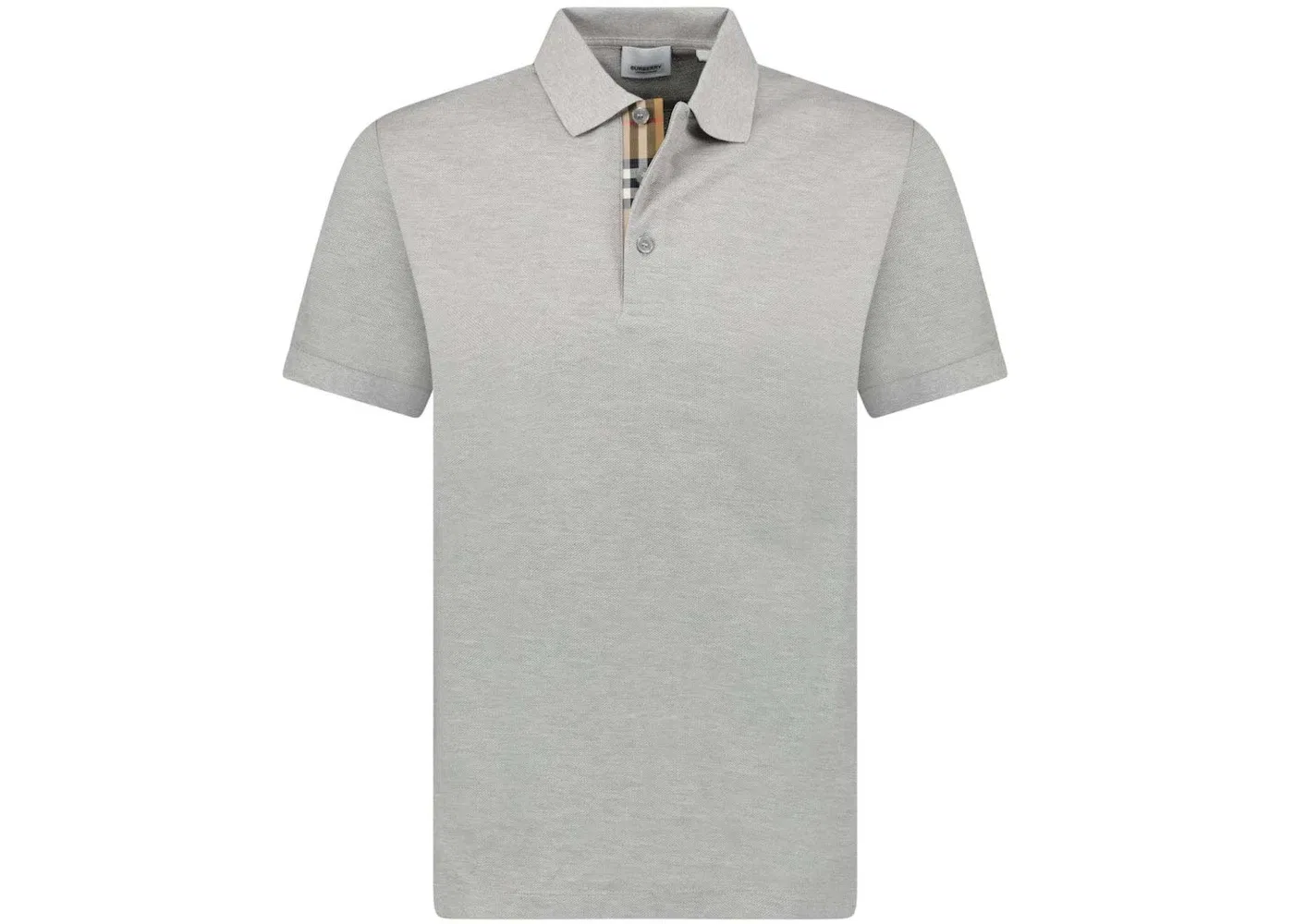 Мужское поло с принтом Burberry Hartford Check Placket Polo Grey