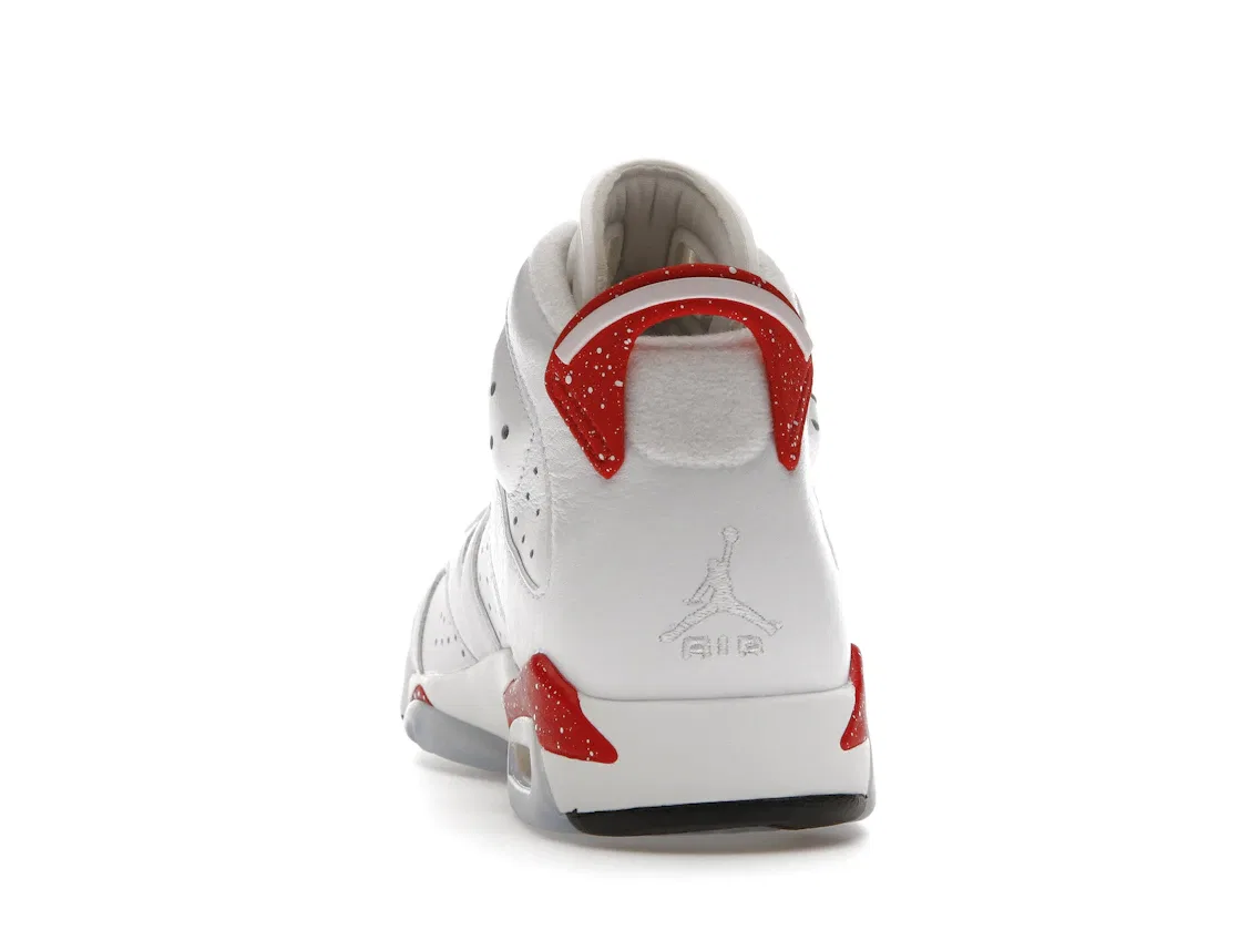 Детские кроссовки для мальчиков высокие с принтом Oreo Jordan 6 Retro Jordan, White University Red-Black — фото 4