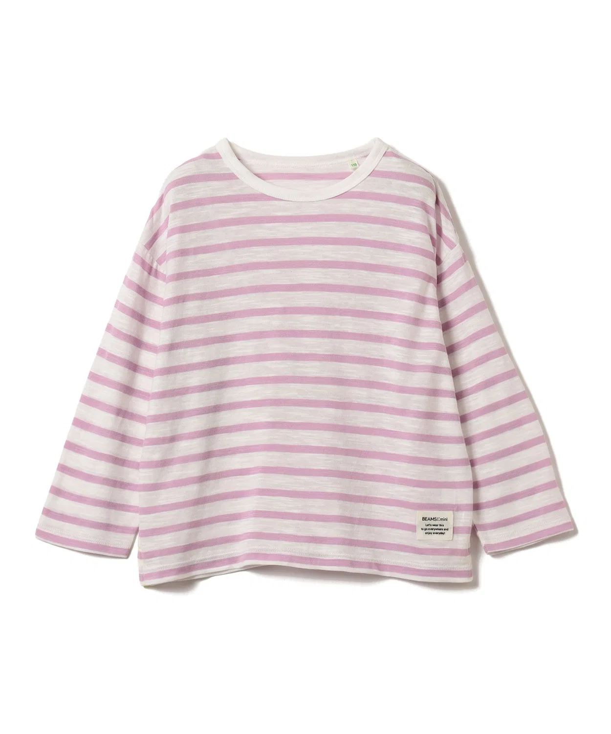 Детская футболка с длинным рукавом полосатая, модель 2026FW BEAMS mini, Purple
